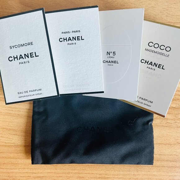 CHANEL Perfume Sample LOT, Sycomore, Paris, N°5 L'EAU, Coco Mademoiselle - Picture 2 of 2
